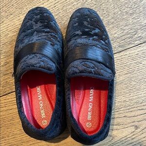 Bruno Marc Kids Black Velvet Loafers